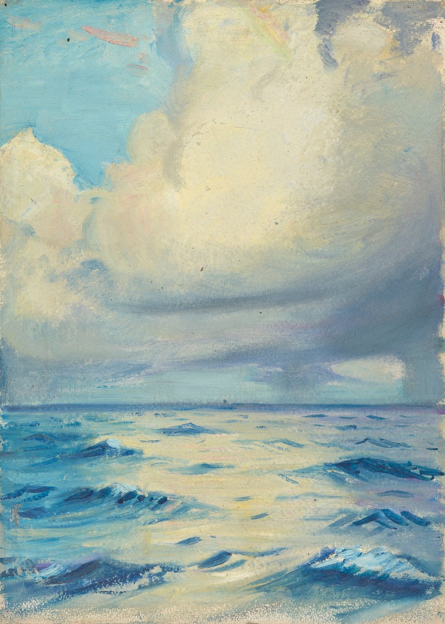 海景，19 世纪晚期 - 20 世纪中期（纸面油画） 作者 约翰·埃弗里特