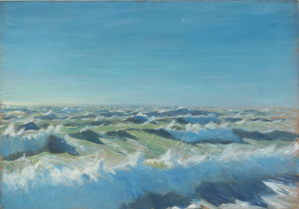 海景，19 世纪晚期 - 20 世纪中期（纸面油画） 作者 约翰·埃弗里特