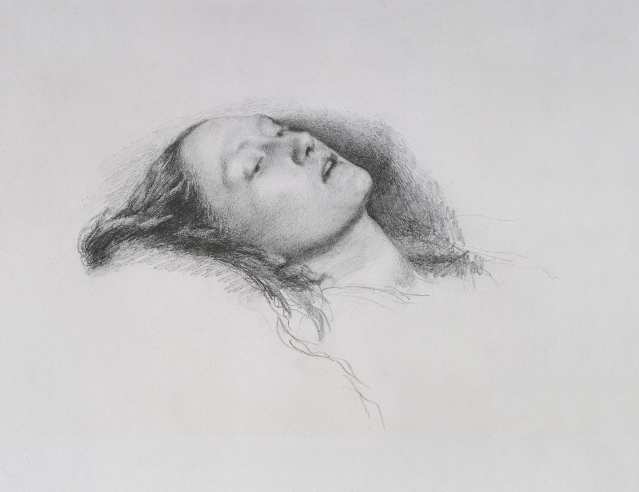 伊丽莎白·西达（Elizabeth Siddal）：《欧菲莉亚》研究，1852年 作者 约翰·埃弗里特·米莱斯