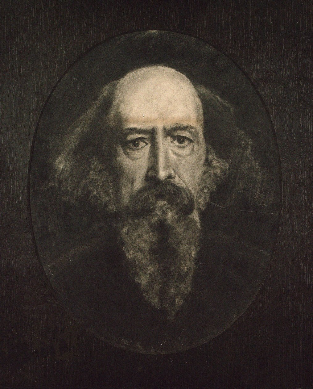阿尔弗雷德-丁尼生勋爵1809-1892的肖像。 作者 约翰·埃弗里特·米莱斯