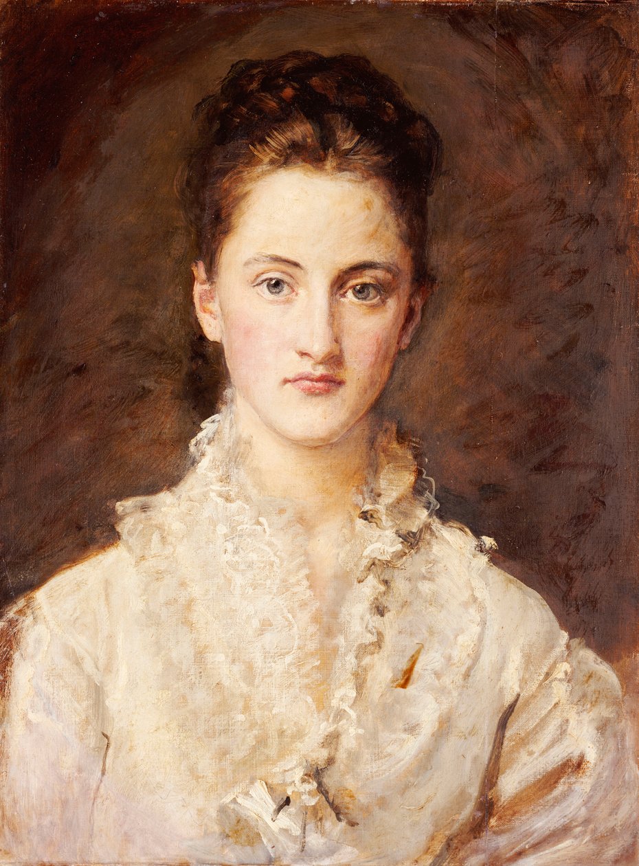 艺术家女儿的肖像，玛丽，半长，1875-76年 作者 约翰·埃弗里特·米莱斯