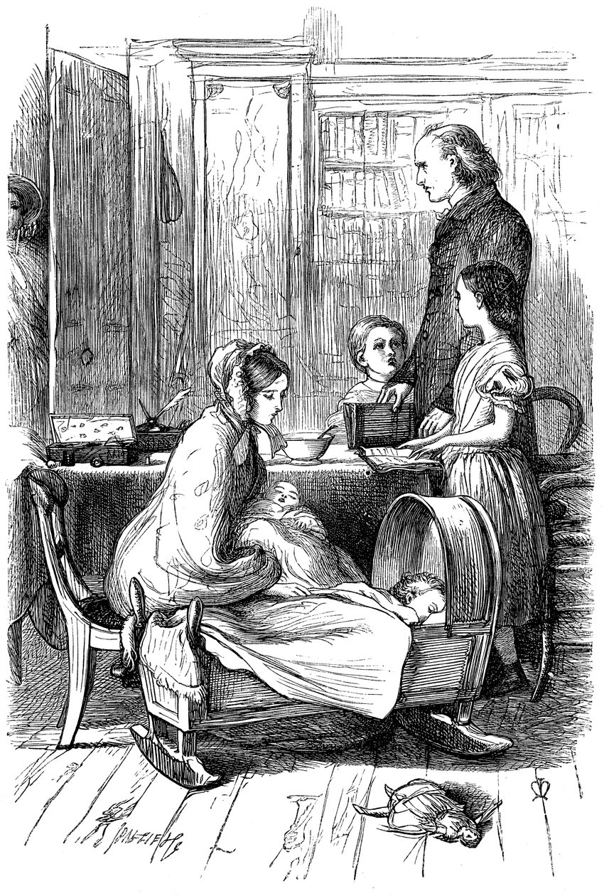 安东尼·特罗洛普（Anthony Trollope）的弗兰利牧师（Framley Parsonage）场景，1860年。 作者 约翰·埃弗里特·米莱斯