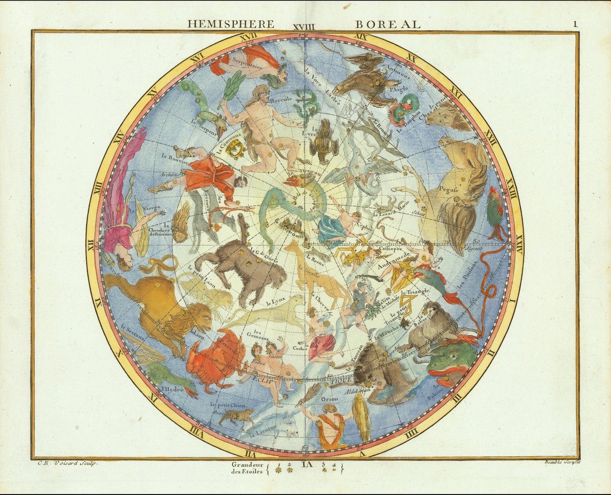 1776 - John Flamsteed - Hemisphere Boreal（已裁剪） 作者 约翰·弗拉姆斯蒂德