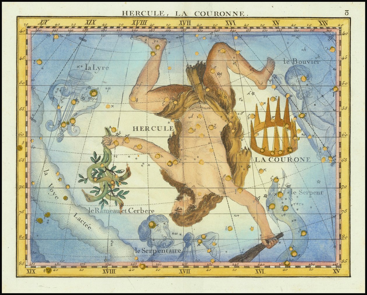 1776 - John Flamsteed - Hercules, La Couronne（大力士与王冠） 作者 约翰·弗拉姆斯蒂德