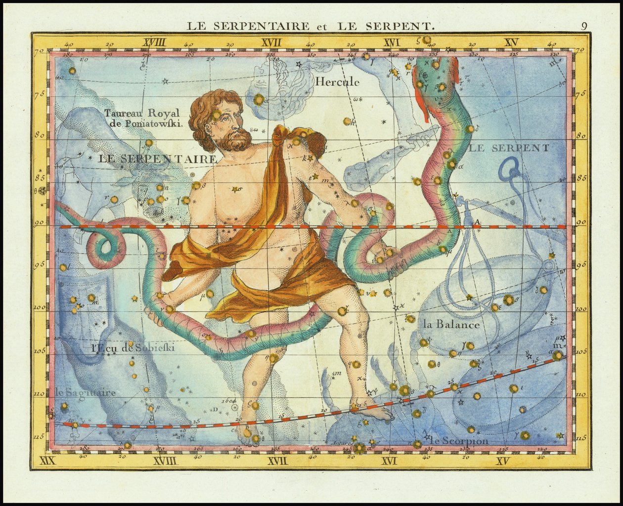 1776 - John Flamsteed - The Serpent and the Serpentine (Ophiucus  Serpens) 作者 约翰·弗拉姆斯蒂德