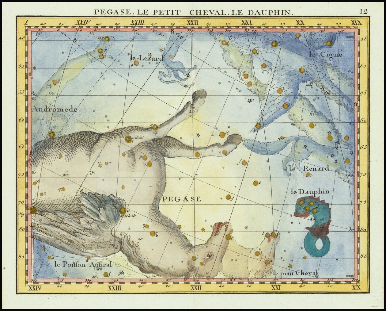 1776 - John Flamsteed - Pegase, Le Petit Cheval, Le Dauphin (Pegasus, Pisces and Equuleus) 作者 约翰·弗拉姆斯蒂德