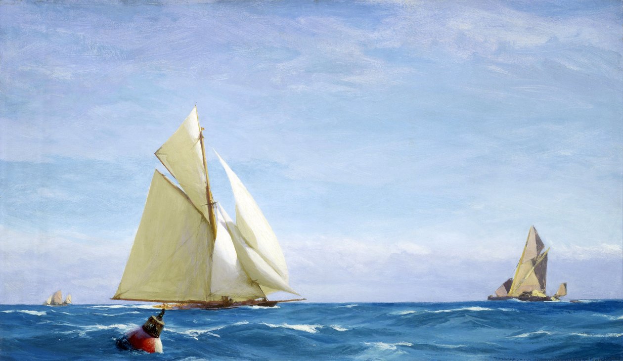 泰晤士河上的一艘大帆船和一艘驳船，靠近港口海岸。布面油画，约 1910 年，作者约翰-弗雷泽（1858-1927 年）。 作者 约翰·弗雷泽