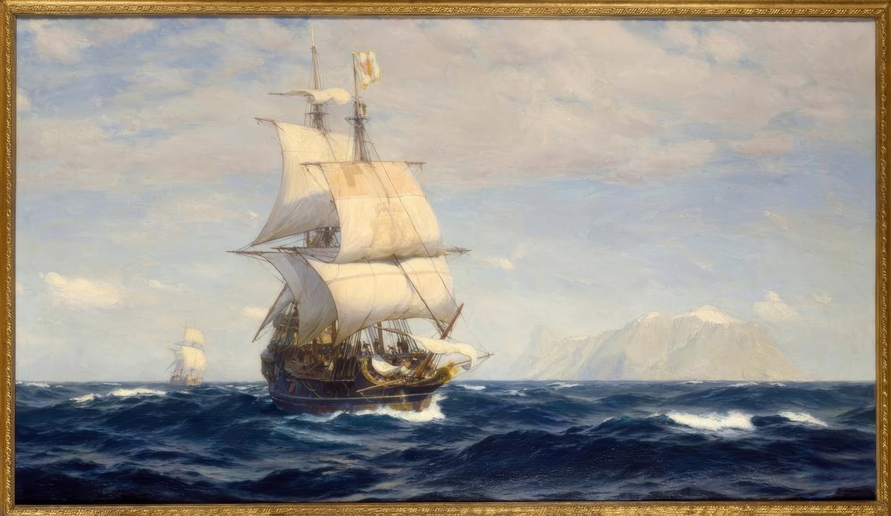 约翰·弗雷泽（John Fraser）：海峡的麦哲伦-绘画 作者 约翰·弗雷泽