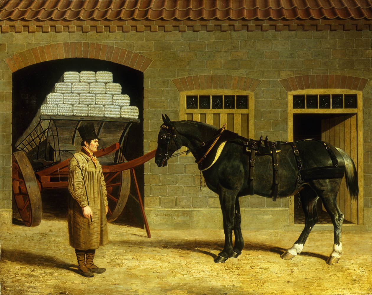 马车和马Driver外的驾驶员，1827年 作者 老约翰弗雷德里克鲱鱼