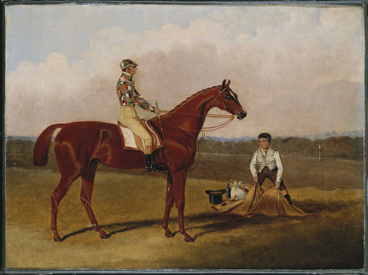 赛马“赤脚”，骑着马和新郎，1835年 作者 老约翰弗雷德里克鲱鱼