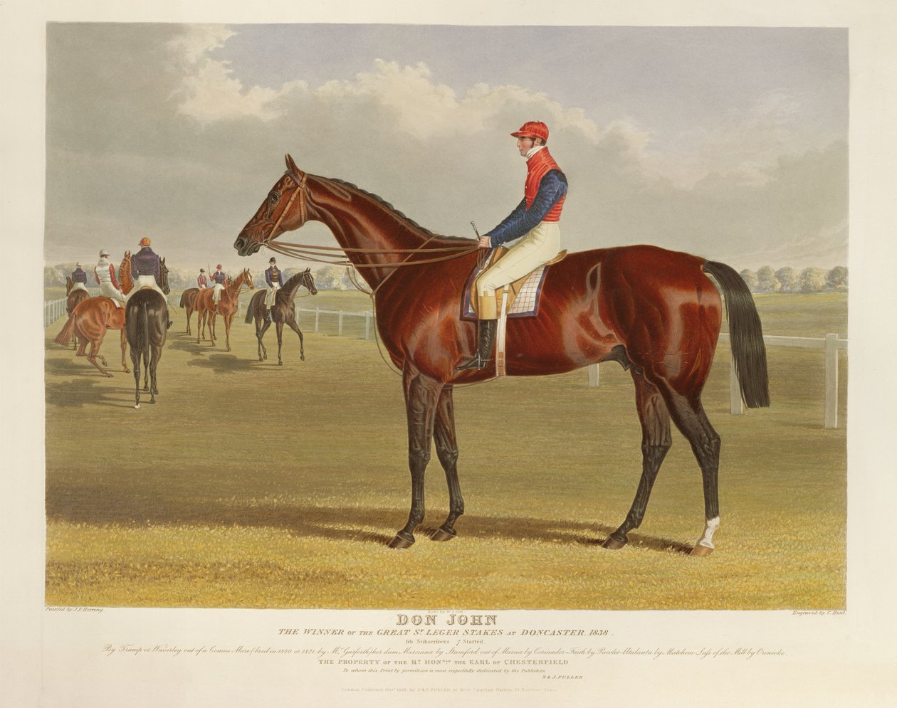 &39;Don John&39;，1838年在唐卡斯特举行的Great St. Leger Stakes的获奖者，由Charles Hunt（1803-77），酒吧雕刻。作者：S. und J. Fuller，1838（aquatint） 作者 老约翰弗雷德里克鲱鱼