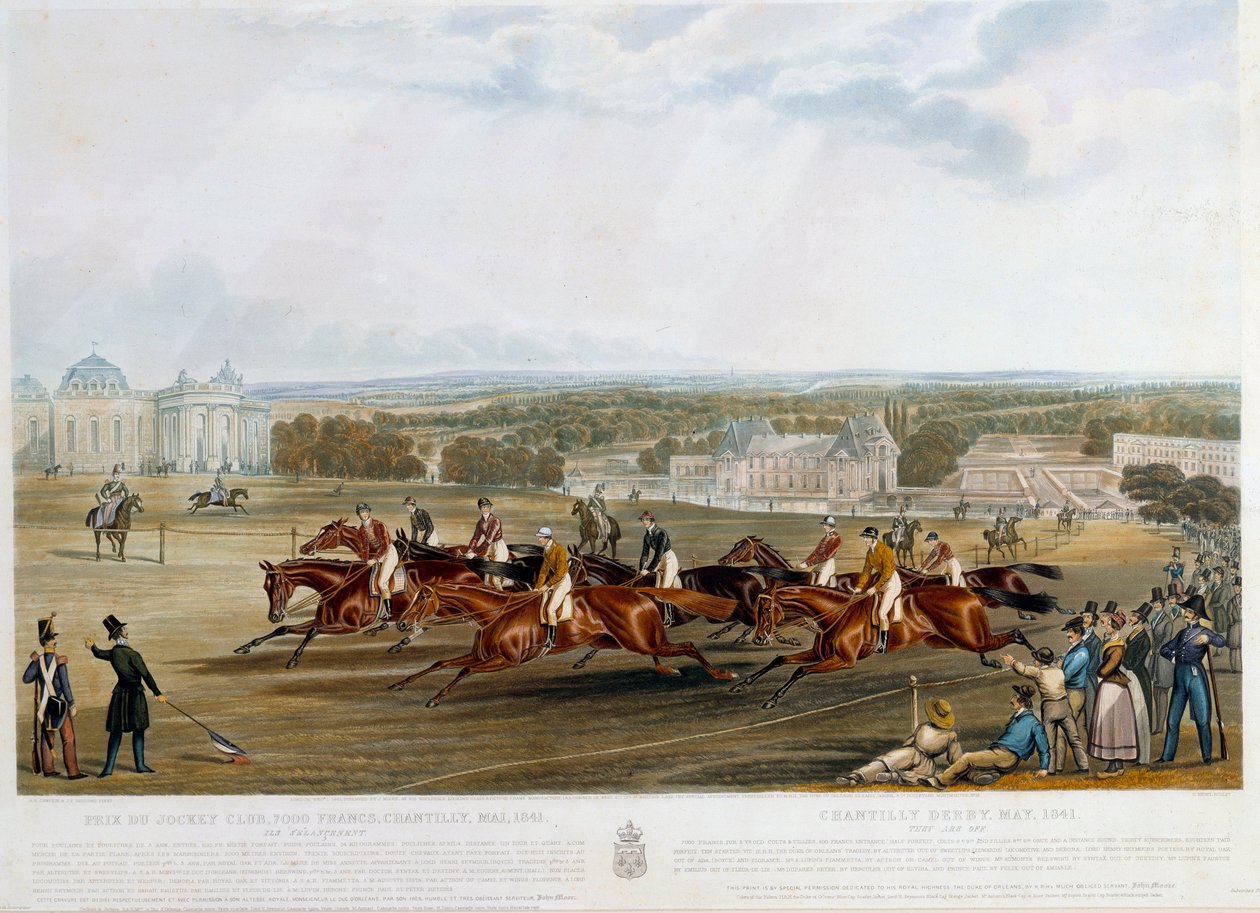 Prix du jockey club a Chantilly in 1841 由 John Frederick Herring (1795-1865) (ec.engl.) 1841 Collection privee 印刷 作者 老约翰弗雷德里克鲱鱼