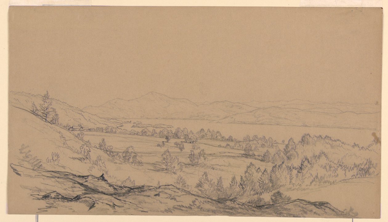 绘图，纽约乔治湖，东北方向，1850-65 年 作者 约翰·弗雷德里克·肯塞特
