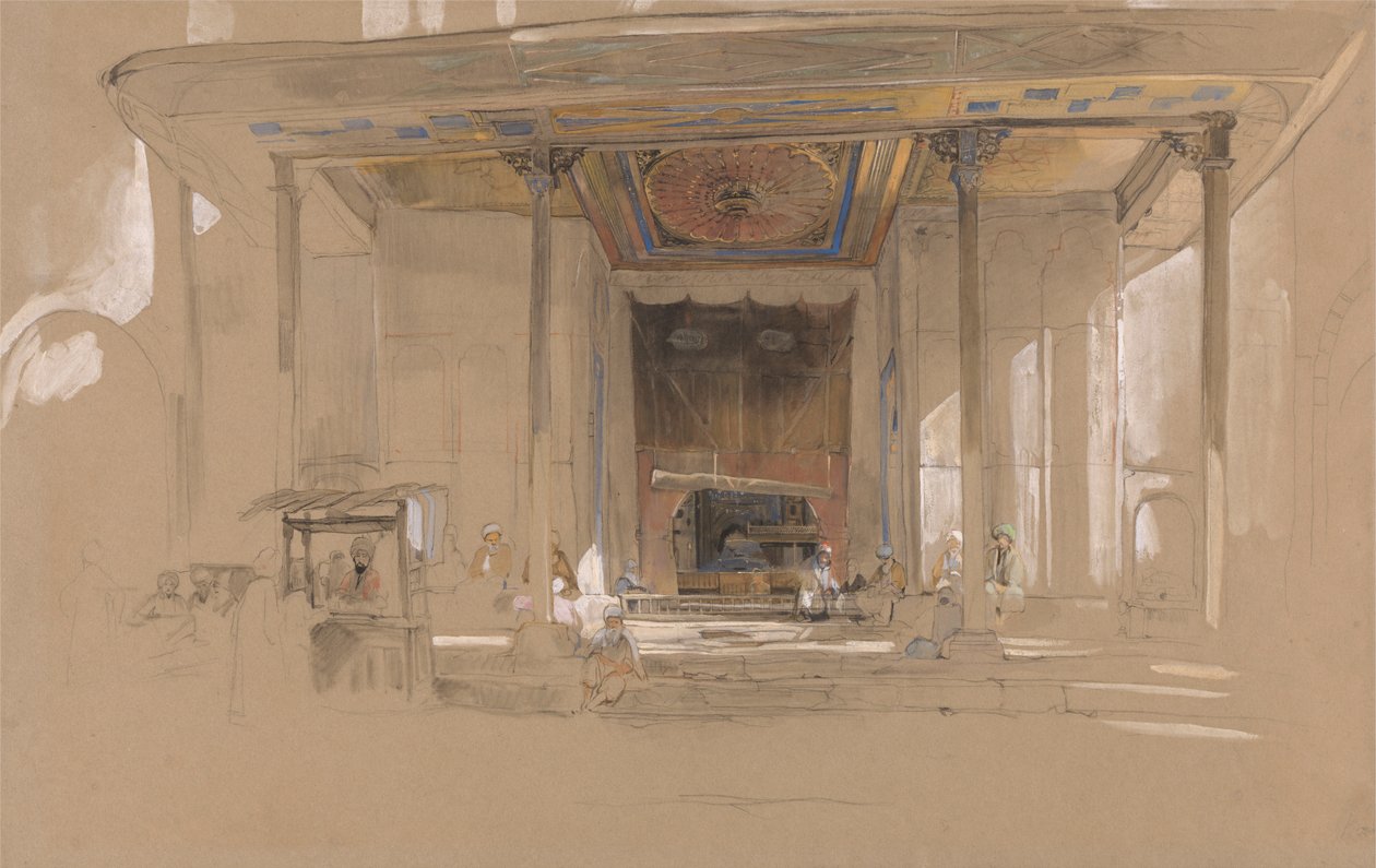 Main Entrance of Great Mosque, (Ulu cami) Bursa, Turkey, 作者 约翰·弗雷德里克·刘易斯