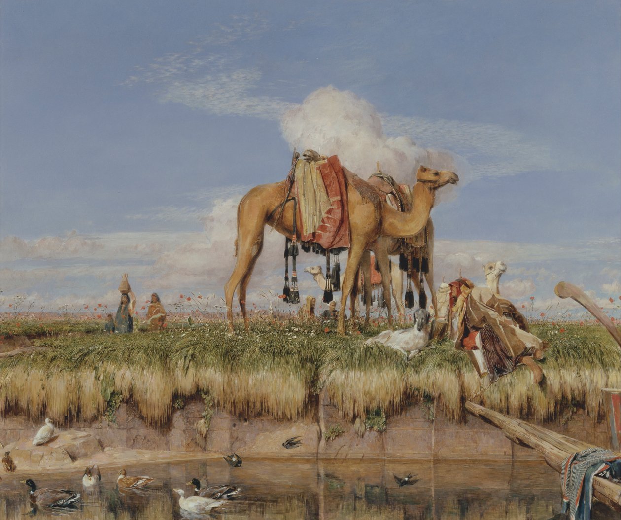 尼罗河畔，上埃及[1876 年，伦敦皇家艺术学院，展览目录］ 作者 约翰·弗雷德里克·刘易斯