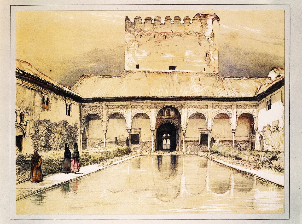 The Alhambra of Granada, colour lithograph by John Frederick Lewis 作者 约翰·弗雷德里克·刘易斯