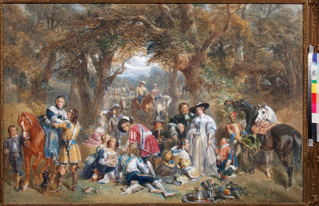 Fete champetre au temps de Charles II (1630-1685) - par John Frederick Tayler (1802-1889) 作者 约翰·弗雷德里克·泰勒