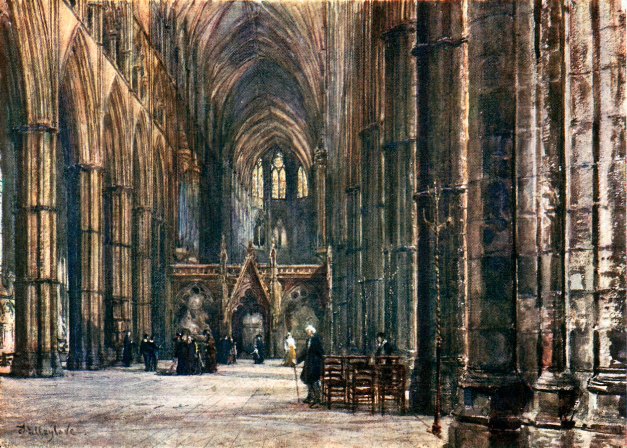 中殿内部，向东看（彩色石版画） 作者 约翰·富利洛夫