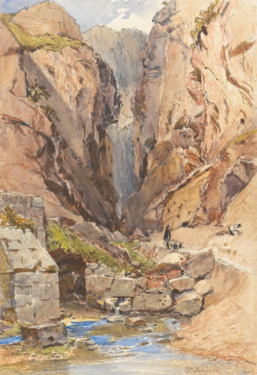 卡斯塔利亚泉 (Castalian Spring), 德尔斐 作者 约翰·富利洛夫
