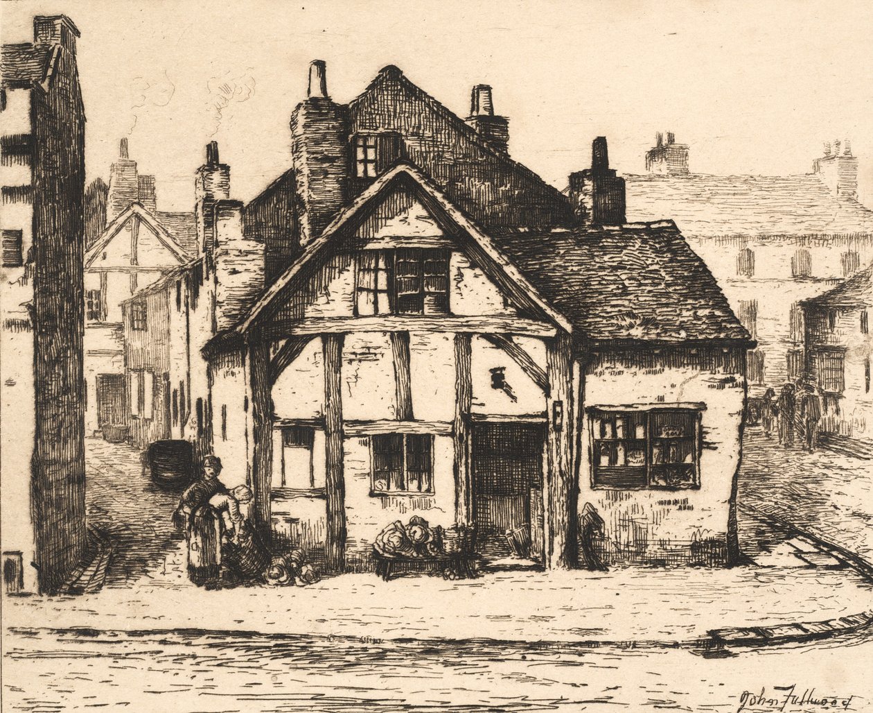 Old House，Salop Street，Wolverhampton，来自&39;Old Wolverhampton，Vol。 1&39;，1880年出版 作者 约翰·富伍德