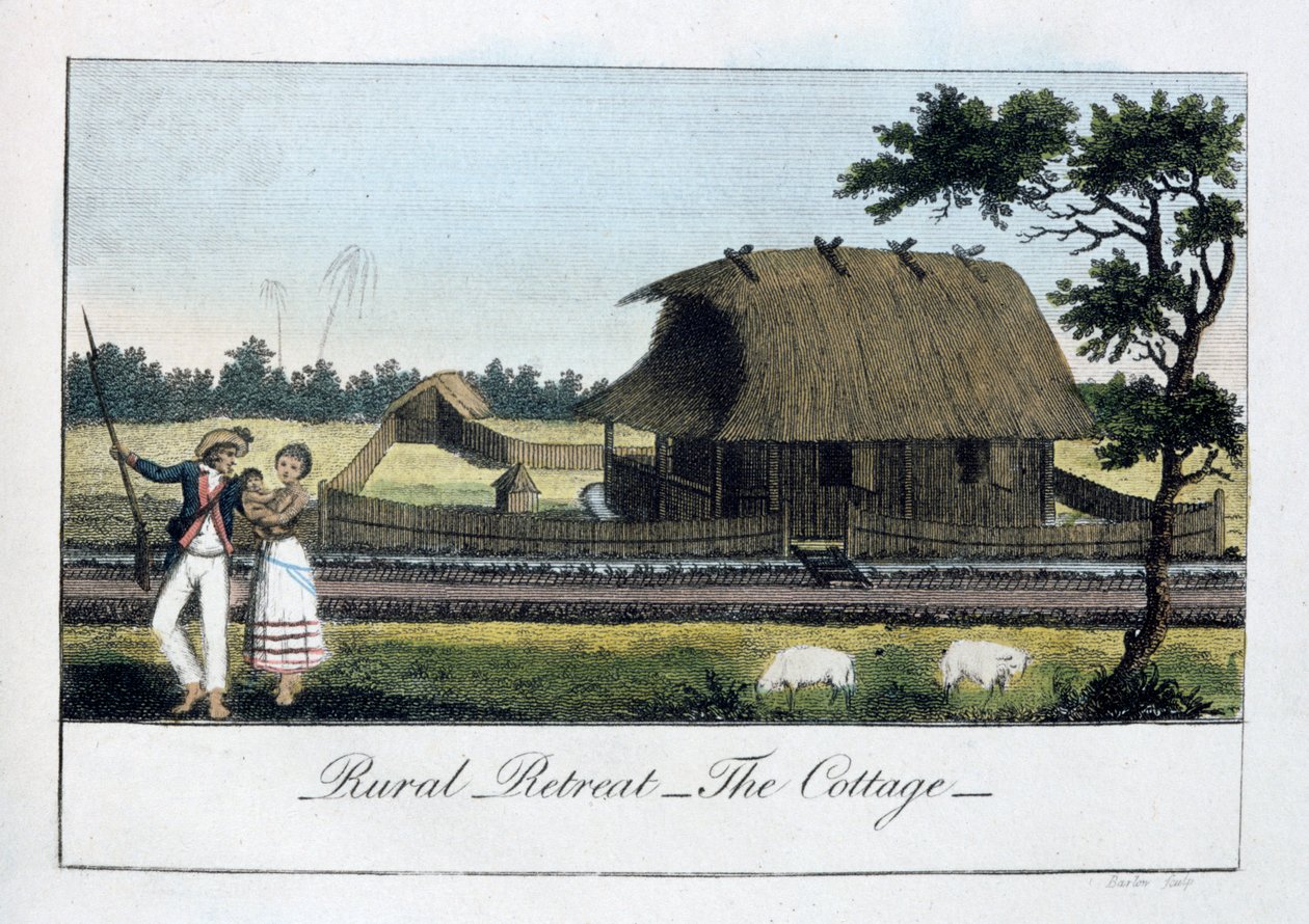 农村度假屋，小屋，1813年 作者 约翰·加布里埃尔·斯特德曼