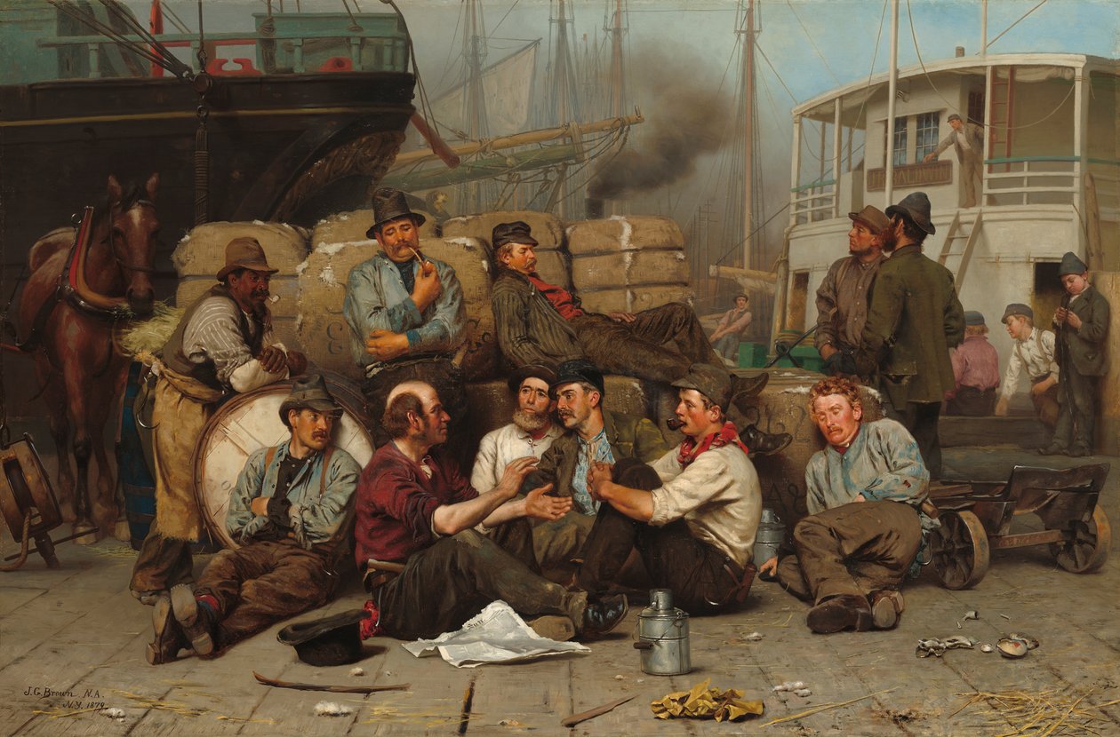 The Longshoremens Noon，1879 作者 约翰·乔治·布朗