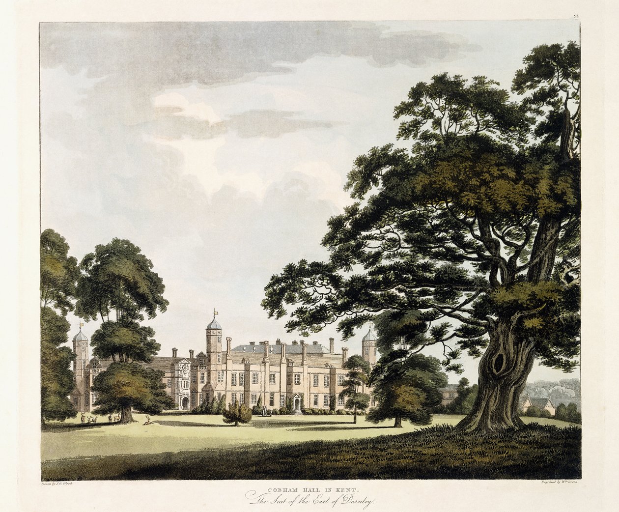 肯特的Cobham Hall，1800年 作者 约翰·乔治·伍德