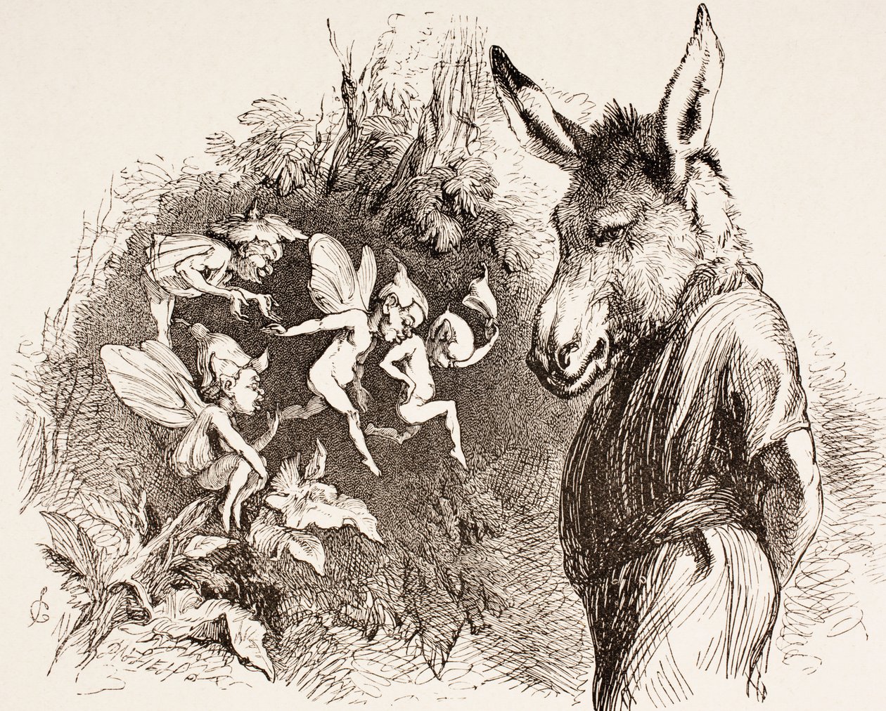 “仲夏夜之梦”的插图，来自1890年伦敦出版的“插图图书馆莎士比亚” 作者 约翰·吉尔伯特