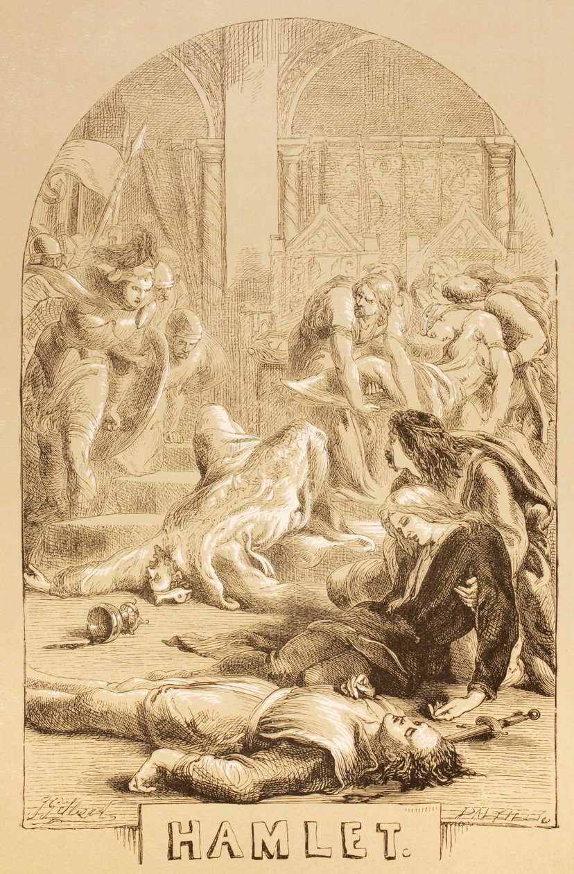 哈姆雷特的插图，来自&39;The Illustrated Library Shakespeare&39;，于1890年在伦敦出版 作者 约翰·吉尔伯特