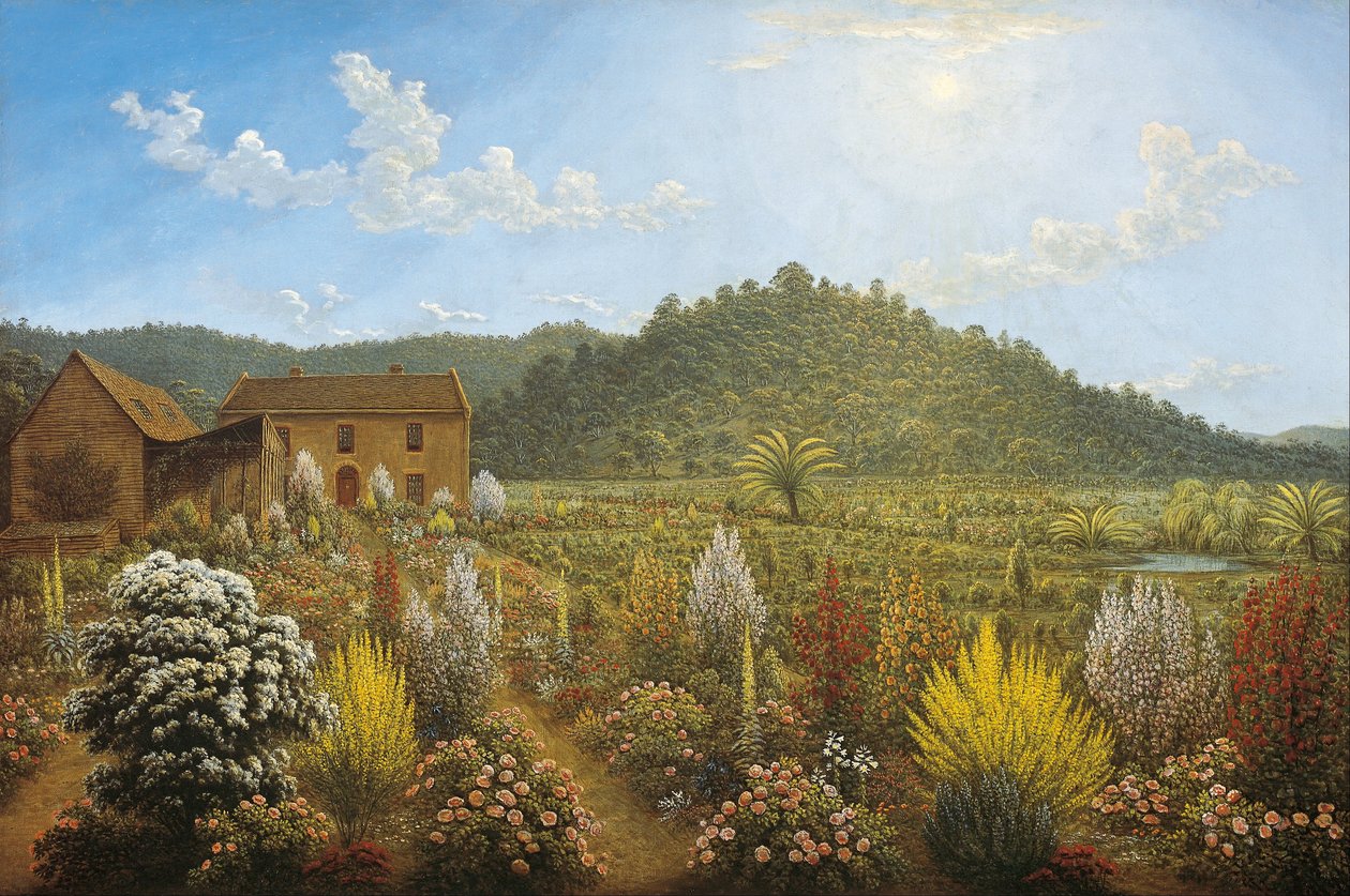 Van Diemen&39;s Land米尔斯平原的艺术家房屋和花园景观 作者 约翰·格洛弗