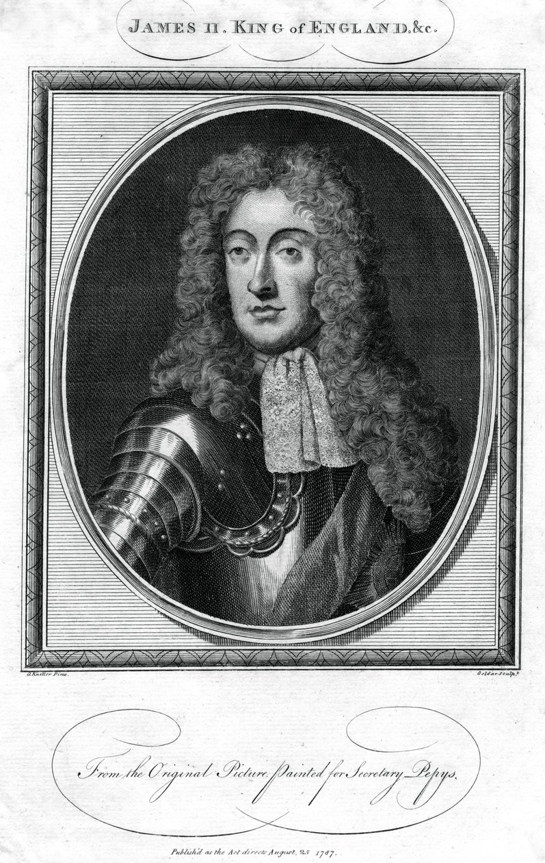 1787年，英格兰国王詹姆斯二世。 作者 约翰·戈达尔