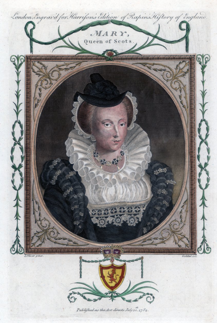 苏格兰的玛丽一世（Mary I of Scotland），俗称苏格兰女王玛丽（Mary），1794年。 作者 约翰·戈达尔