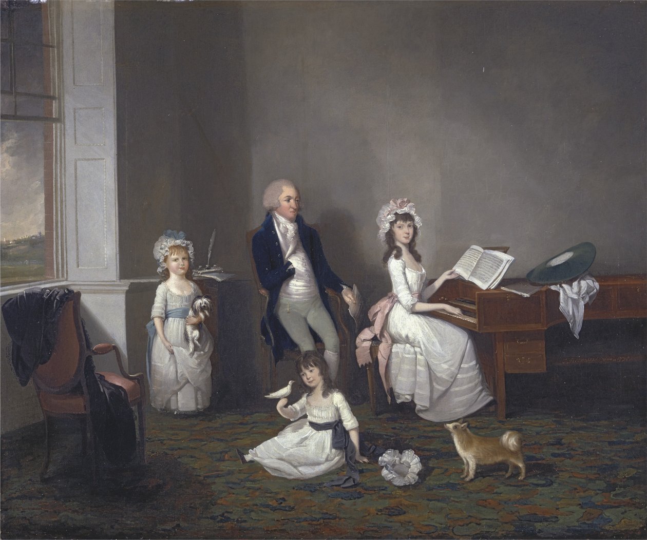 Hylands Essex的John Richard Comyns和他的女儿，1775年 作者 约翰·格林伍德