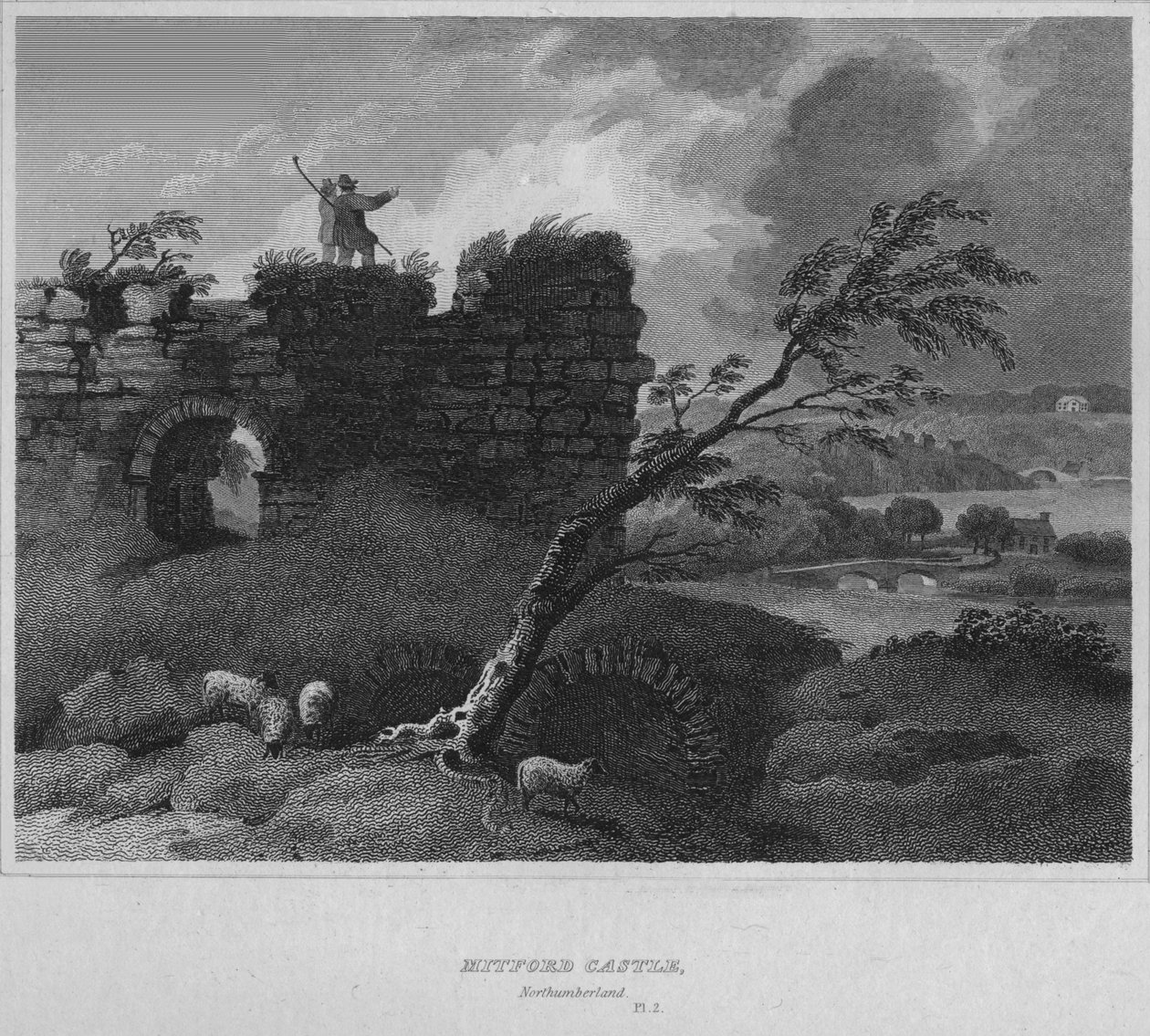 米特福德城堡（诺森伯兰郡），1814年 作者 约翰·格雷格