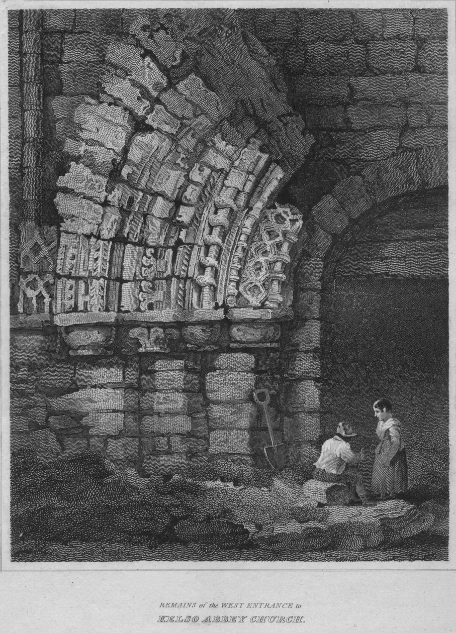 1814年，凯尔索修道院教堂西入口的遗迹 作者 约翰·格雷格