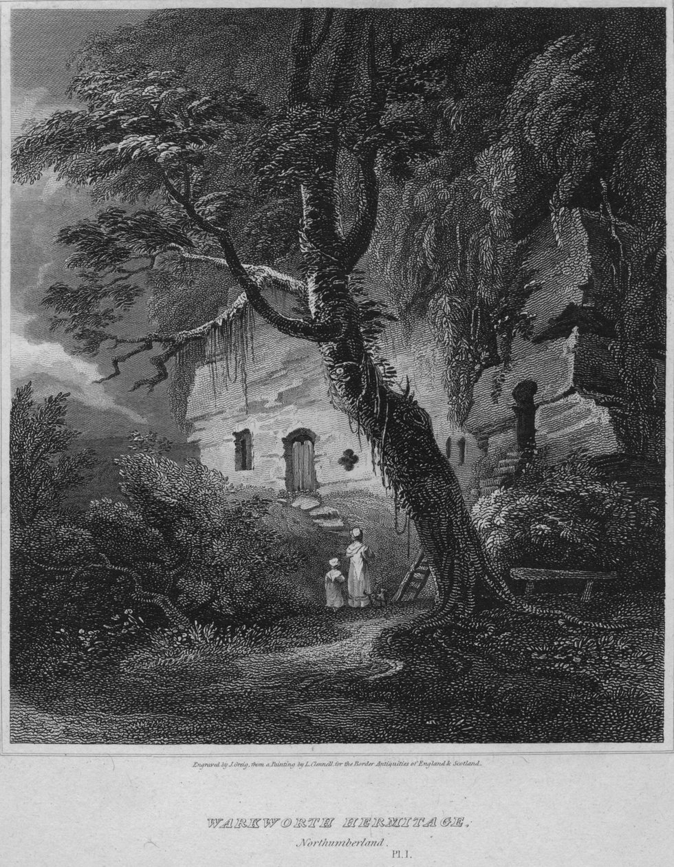Warkworth Hermitage，诺森伯兰，1814年 作者 约翰·格雷格