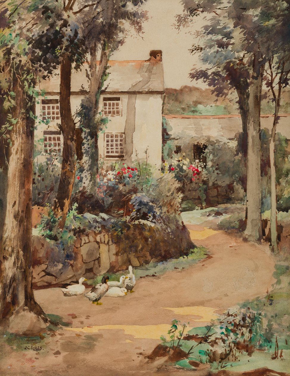Kemyl Cottage，Lamorna（纸上写着） 作者 约翰·古特里奇·赛克斯
