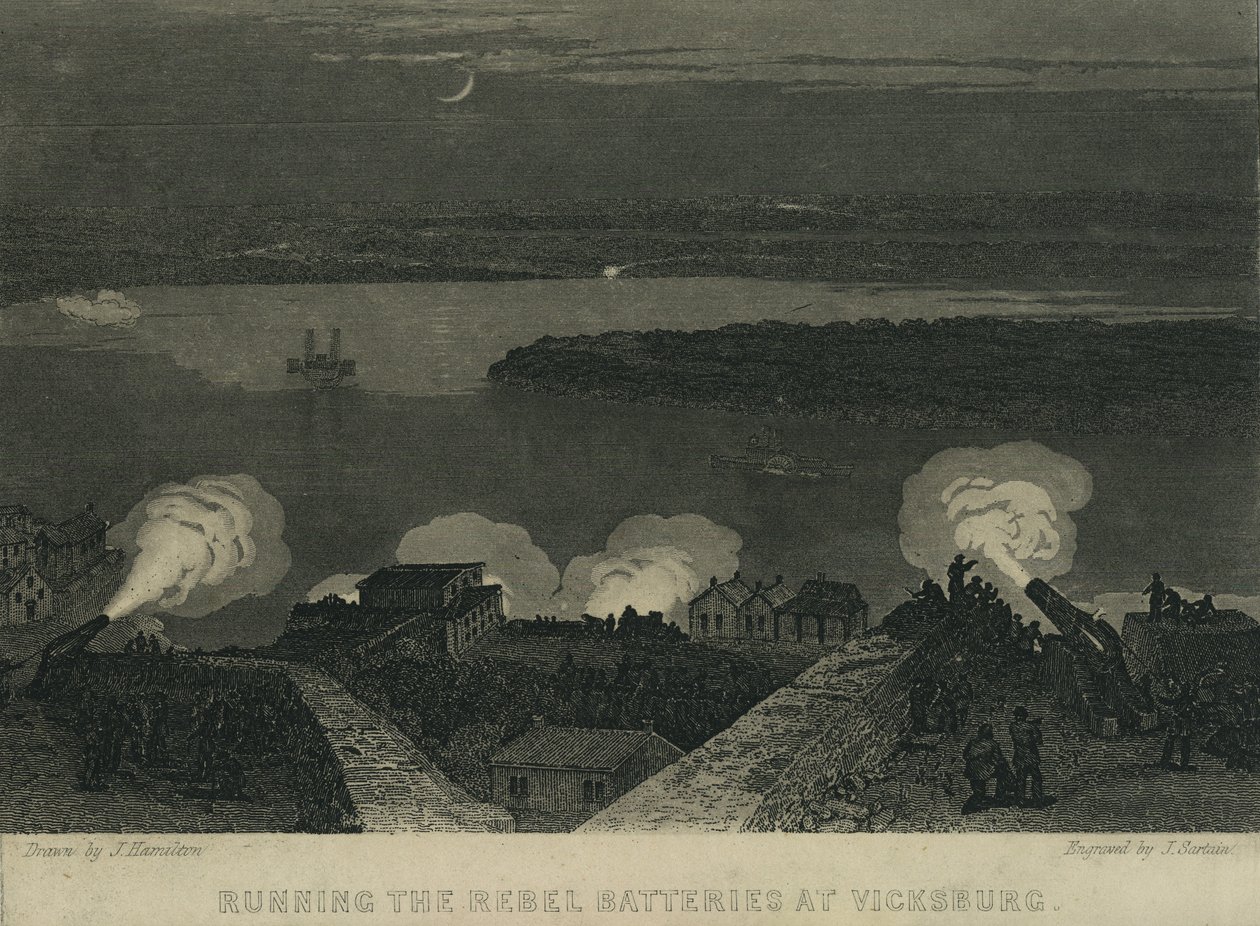 在Vicksburg运行Rebel电池，c.1863 作者 约翰·汉密尔顿