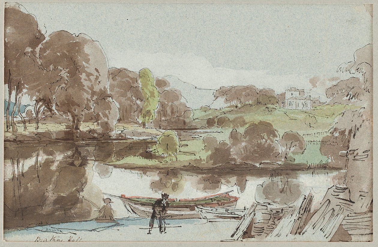 1810年坎布里亚郡湖区东部布拉泰大厅（纸上写着） 作者 约翰·哈登