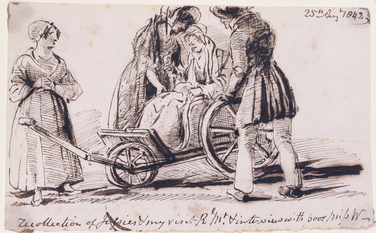 Dorothy Wordsworth（1771-1855）轮椅，1842年（纸上墨水） 作者 约翰·哈登