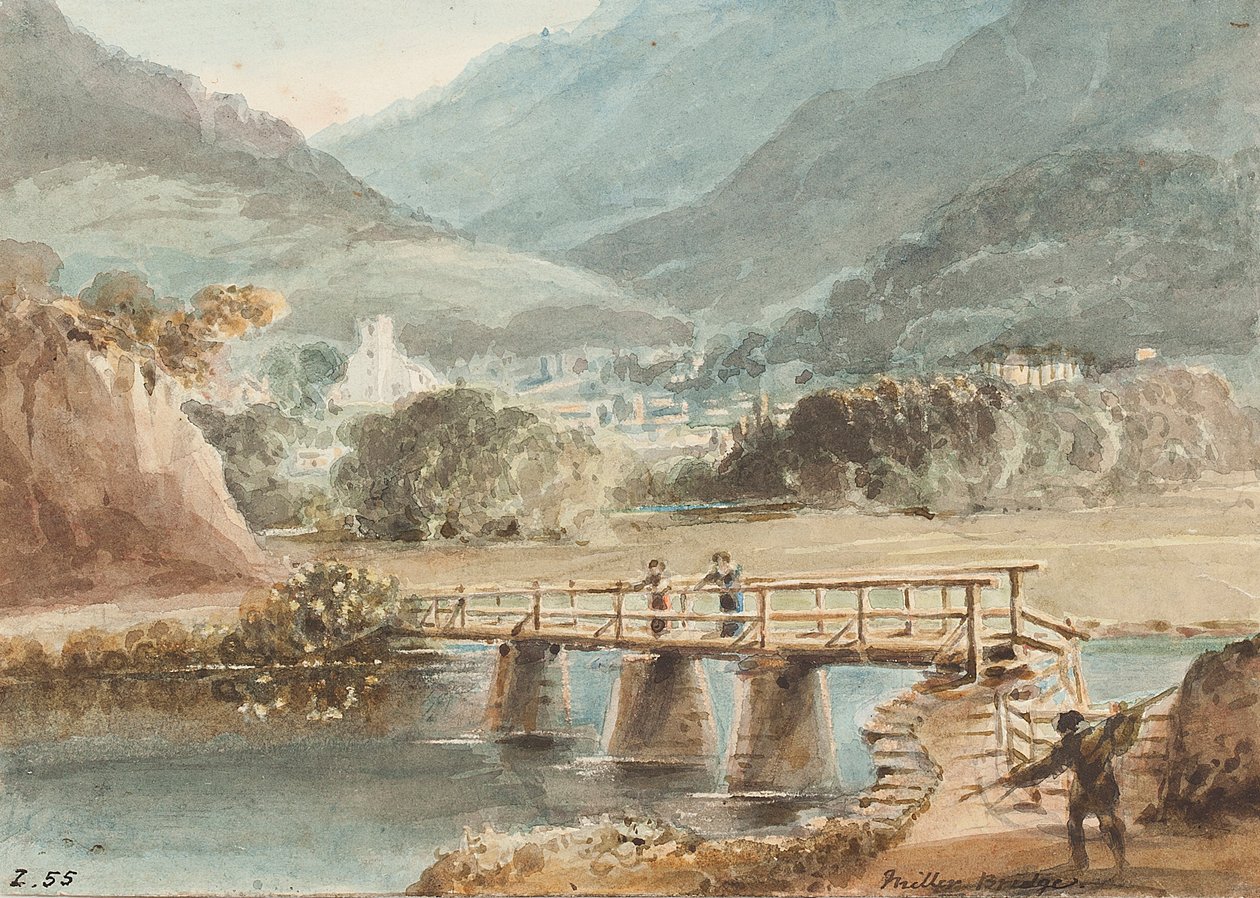 旧米勒大桥，1843年（纸上写着） 作者 约翰·哈登
