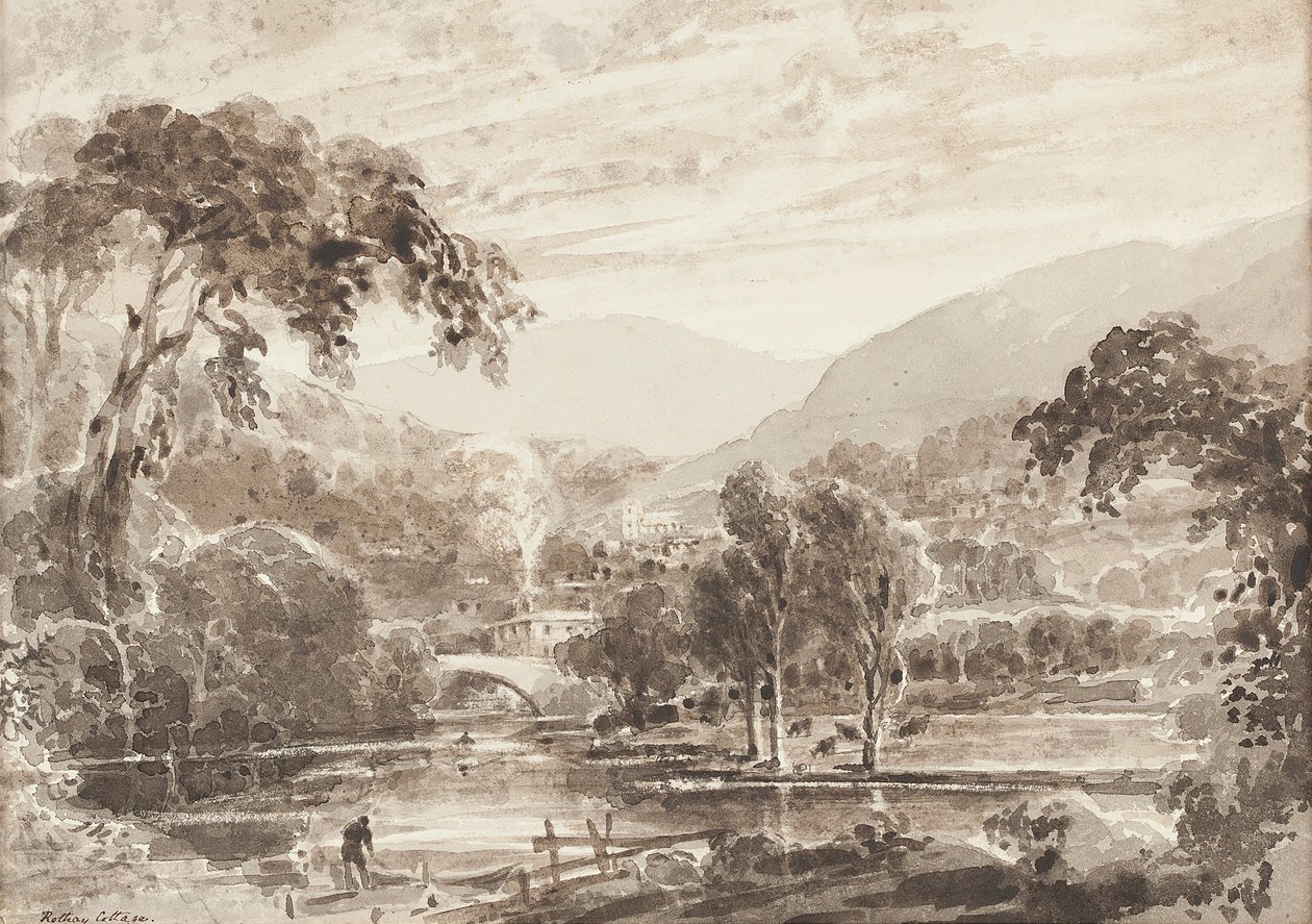 Rothay Bridge，湖区，坎布里亚郡（纸上的wc） 作者 约翰·哈登