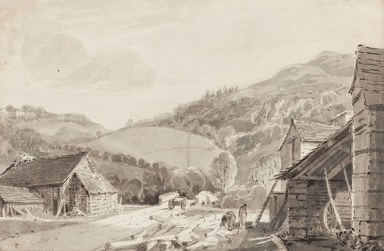 Skelwith，1821年（纸上写着） 作者 约翰·哈登