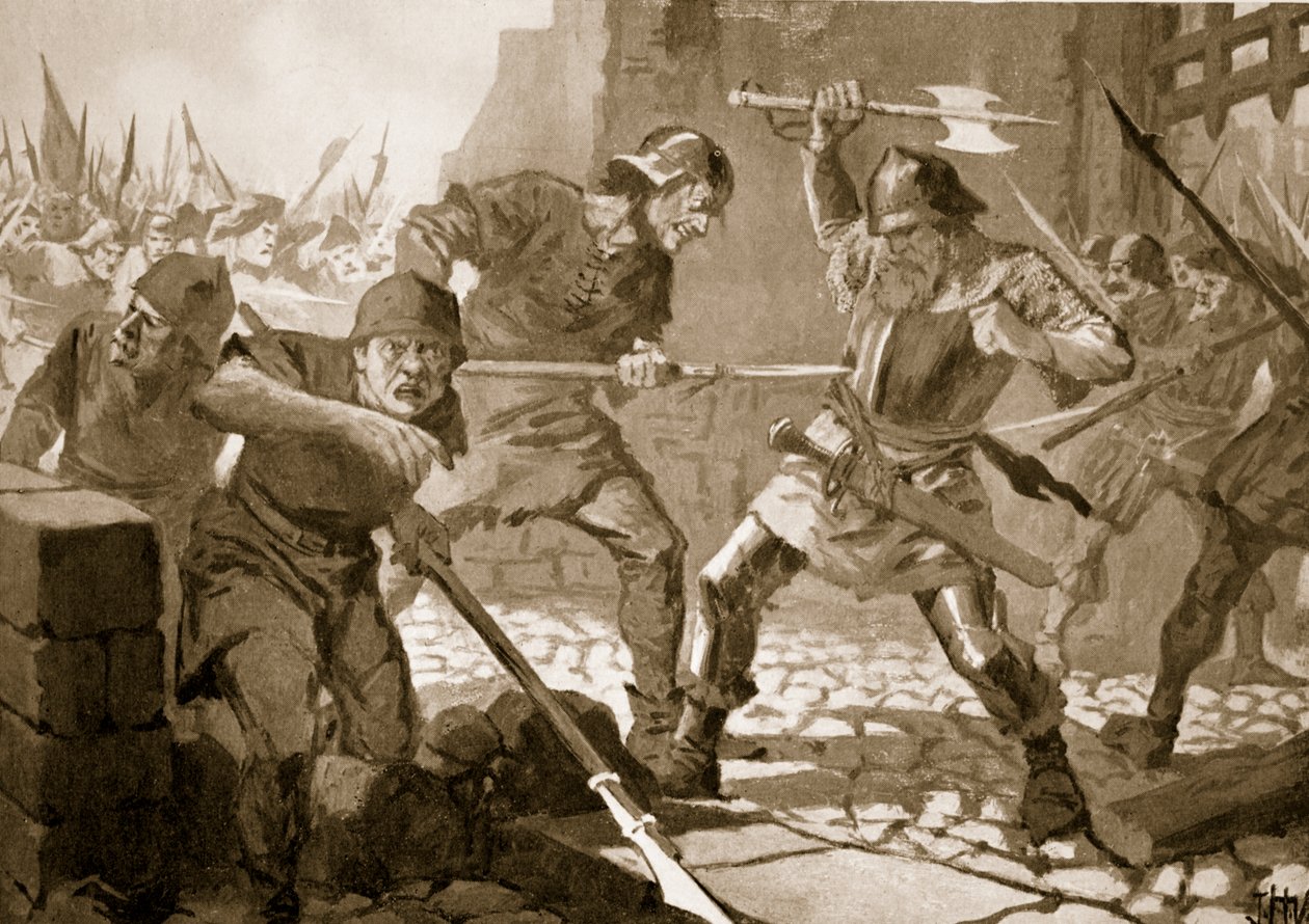 1443年苏黎世Burgomaster的Stussi死亡 作者 约翰哈里斯瓦尔达