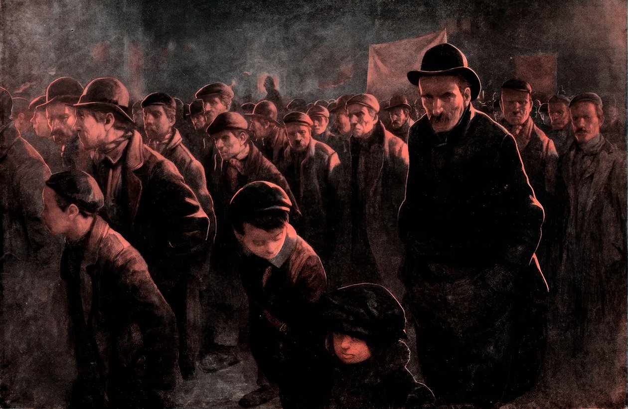 失业者- J.哈索尔-绘画，约1911年 作者 约翰·哈索尔