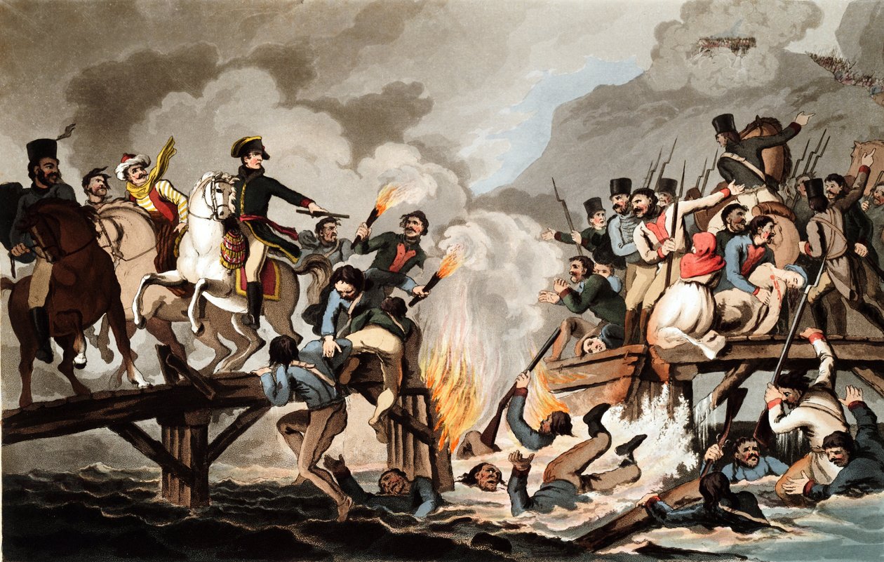 1812年11月，拿破仑一世和法军穿越别列津纳河。 作者 约翰·哈塞尔