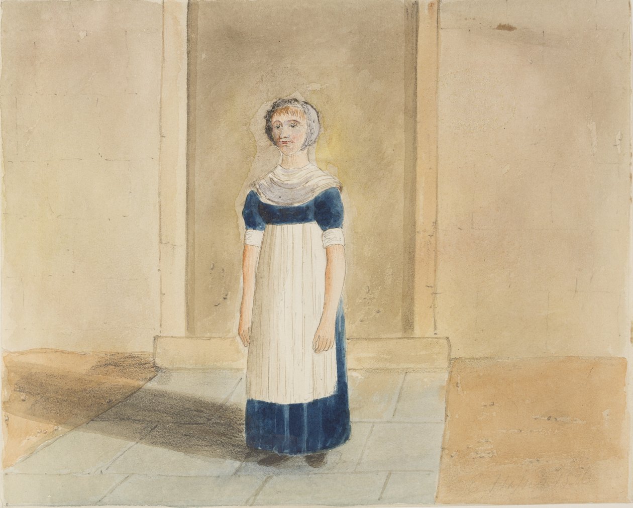 来自St Georges Charity School for Girls，King Street，Southwark，现在称为纽科门街，1826年（学生在纸上）的学生的肖像 作者 约翰·哈塞尔