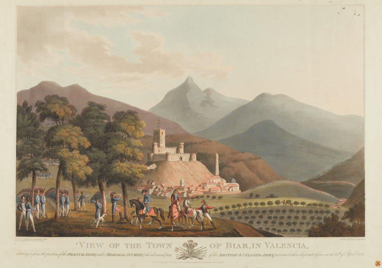 1814年由Dubourg雕刻的Briar镇，瓦伦西亚（彩色aquatint） 作者 约翰·海维赛德·克拉克