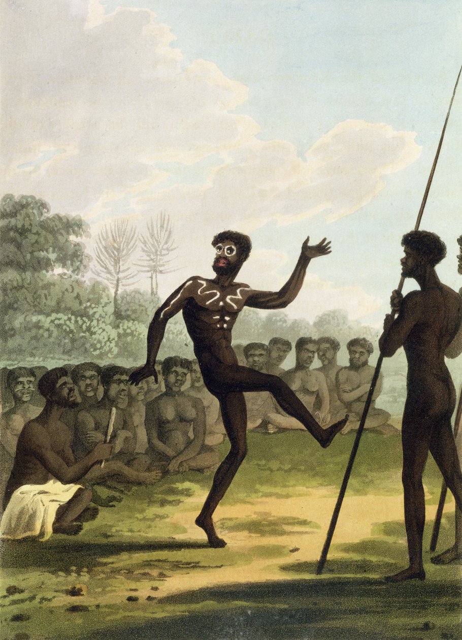 The Dance，来自新南威尔士州的原住民，由Matthew Dubourg（1817-1818）酒吧雕刻。 1813 作者 约翰·海维赛德·克拉克