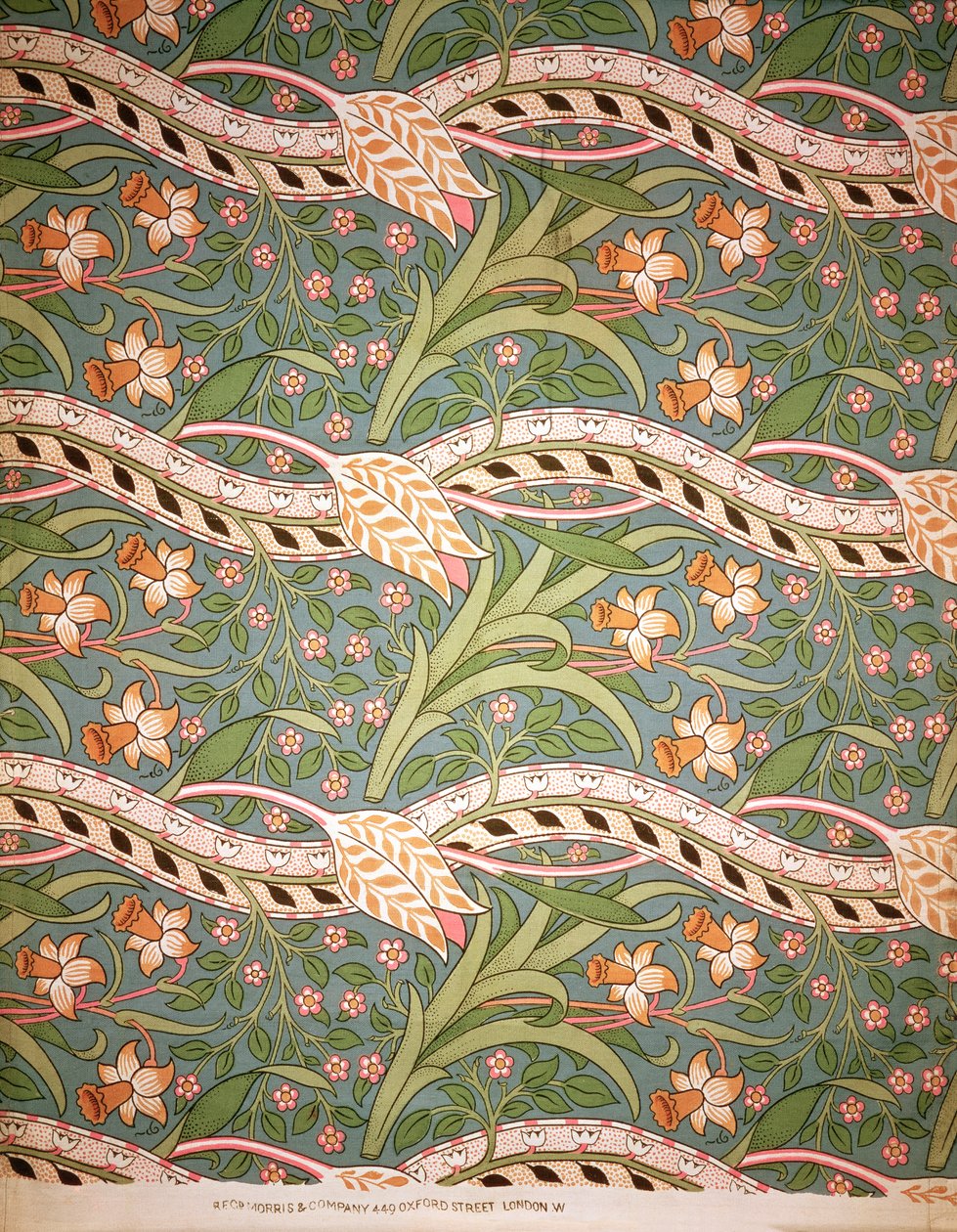 &39;Daffodil Chintz&39;，1875年（印花棉） 作者 约翰·亨利·迪尔